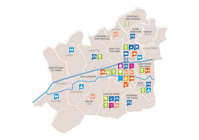 Plan du département de l'Indre et Loire